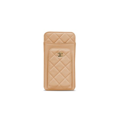 CHANEL CAVIAR QUILTED CC PHONE HOLDER (18*10*3cm) 